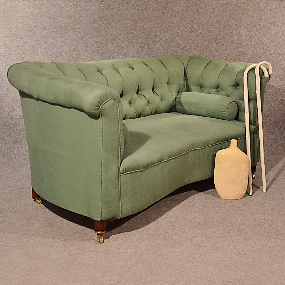Antique Sofa Couch Settee Large Quality Bow Front English Victorian c1880