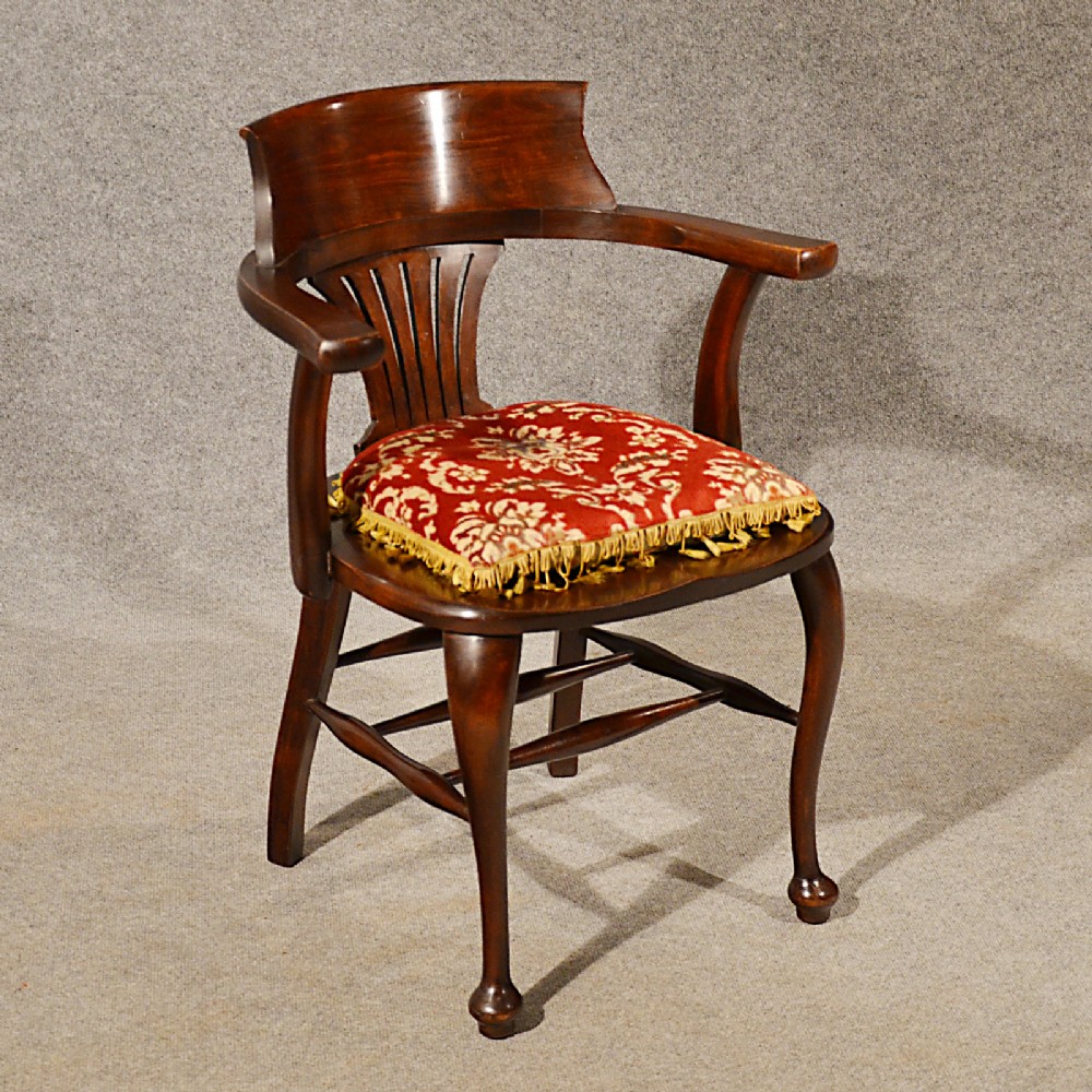 Vintage Antique Office Desk Chair Carver Armchair Excellent Condition c1920