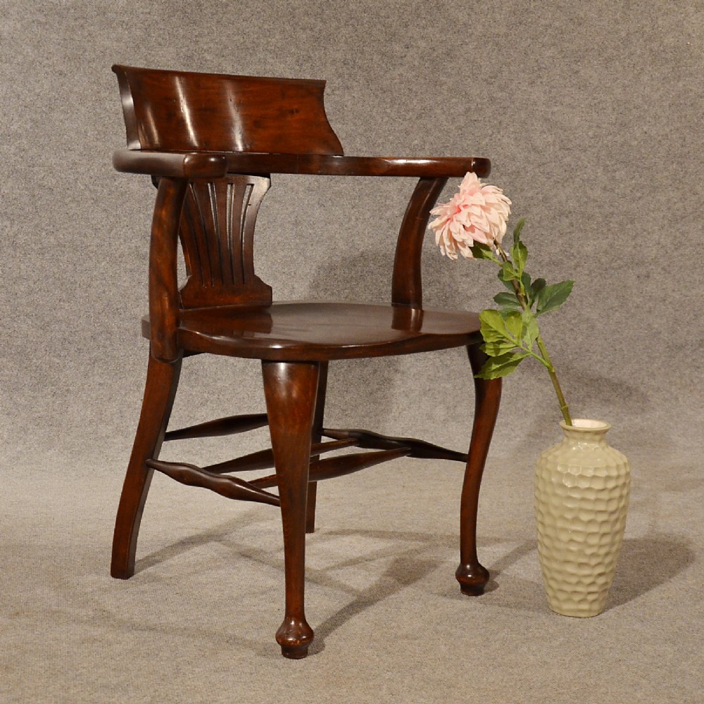 Vintage Antique Office Desk Chair Carver Armchair Excellent Condition c1920
