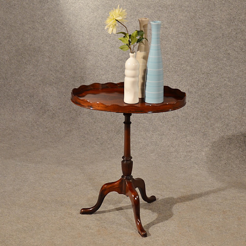 Antique Oval Table Lamp Occasional Side Tripod Wine Fine English Victorian c1860