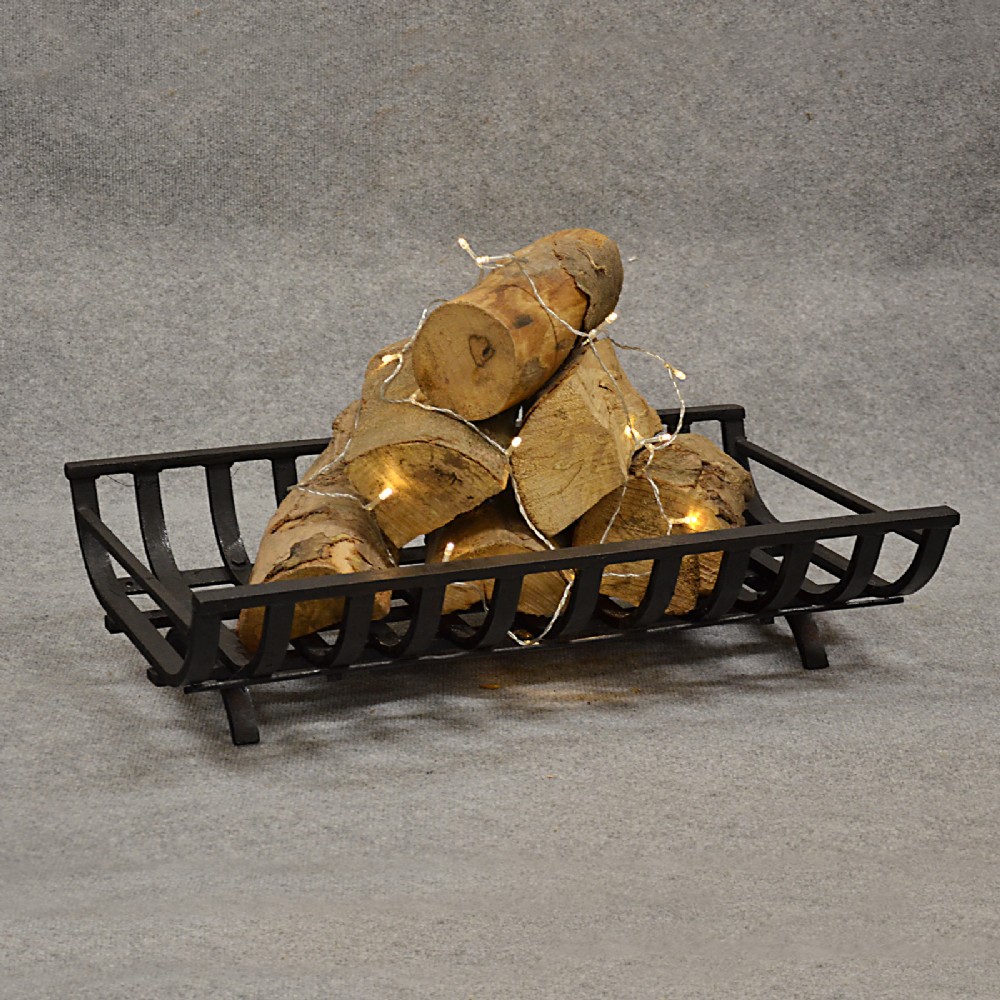 Antique Fire Basket Chimney Hearth Fireplace Iron Grate c1900