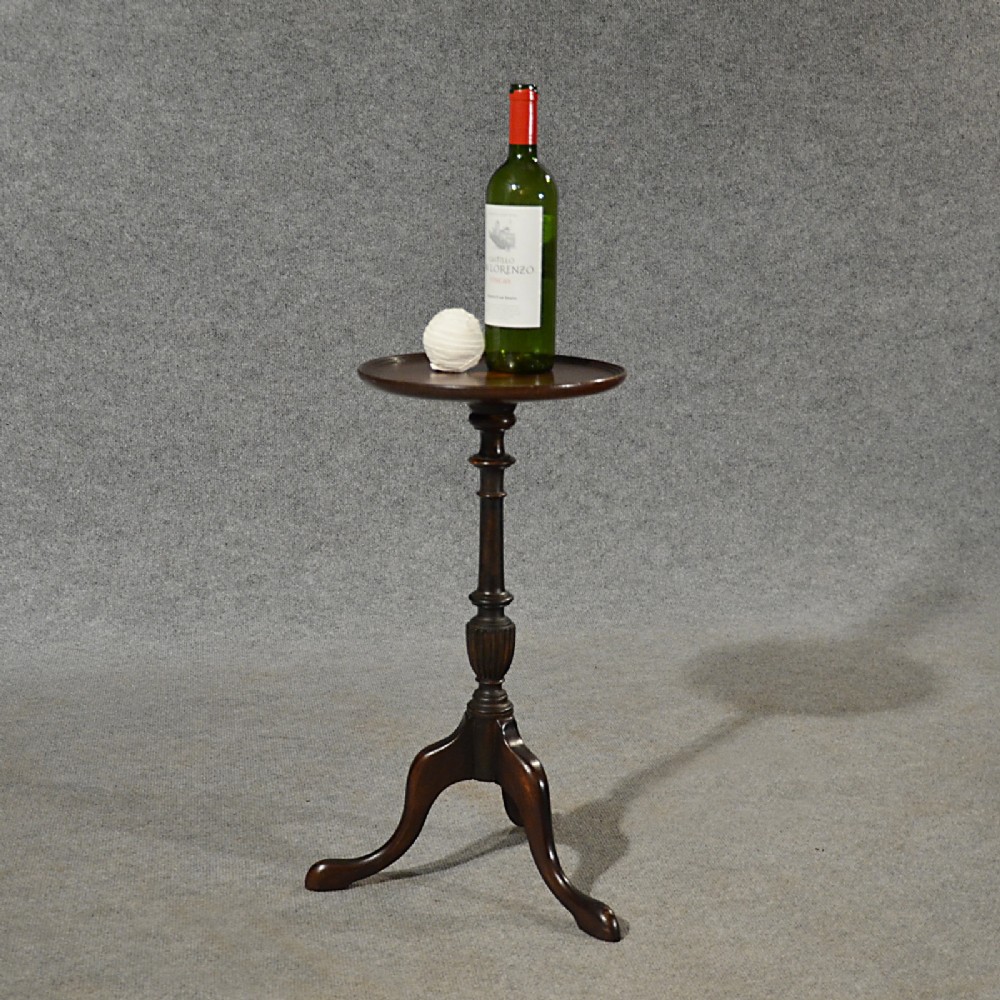 Antique Mahogany Table Lamp Occasional Side Tripod Wine English Victorian c1900