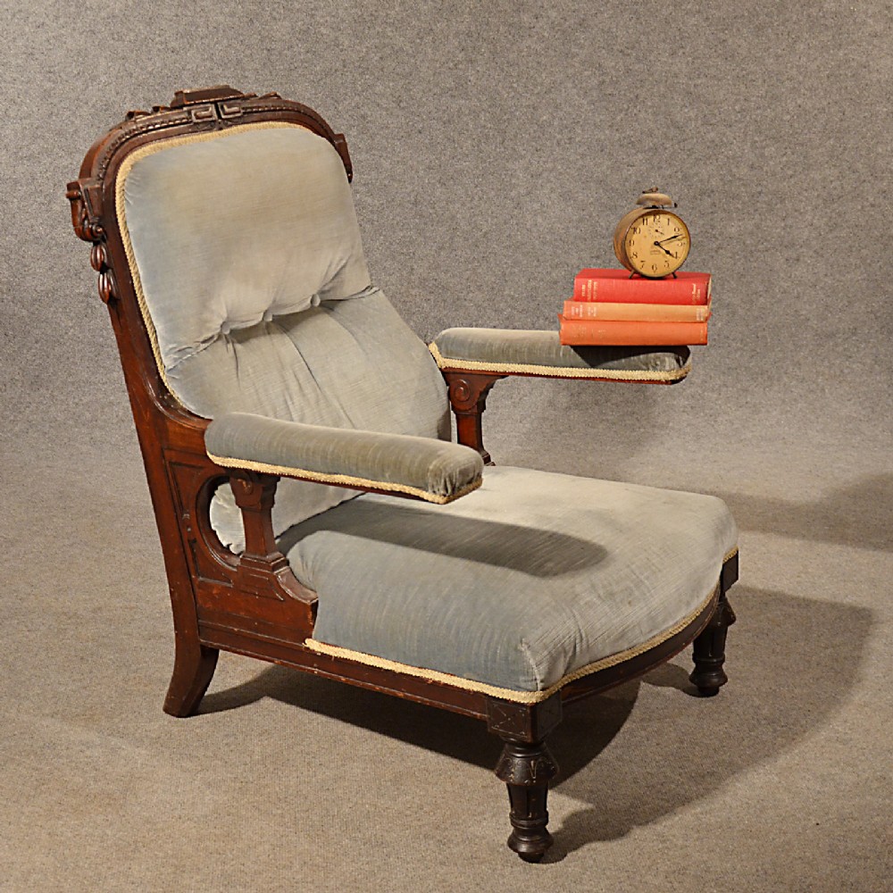 Antique Armchair Walnut Club Lounge Salon Easy Chair English Victorian c1900