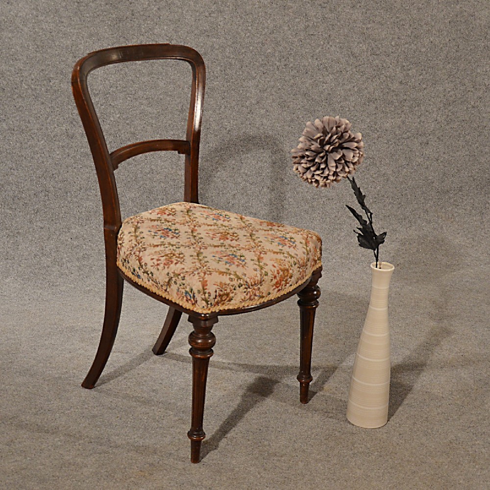 Antique Side Chair Study Desk Hall Dining Seat Victorian English c1900