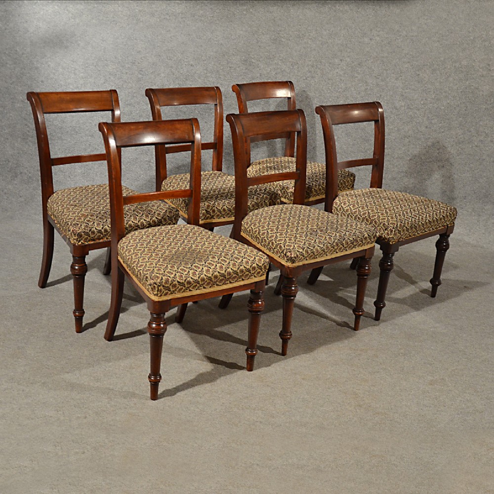 Antique Dining Chairs Quality Set of 6 English Victorian Nautical Interest c1890