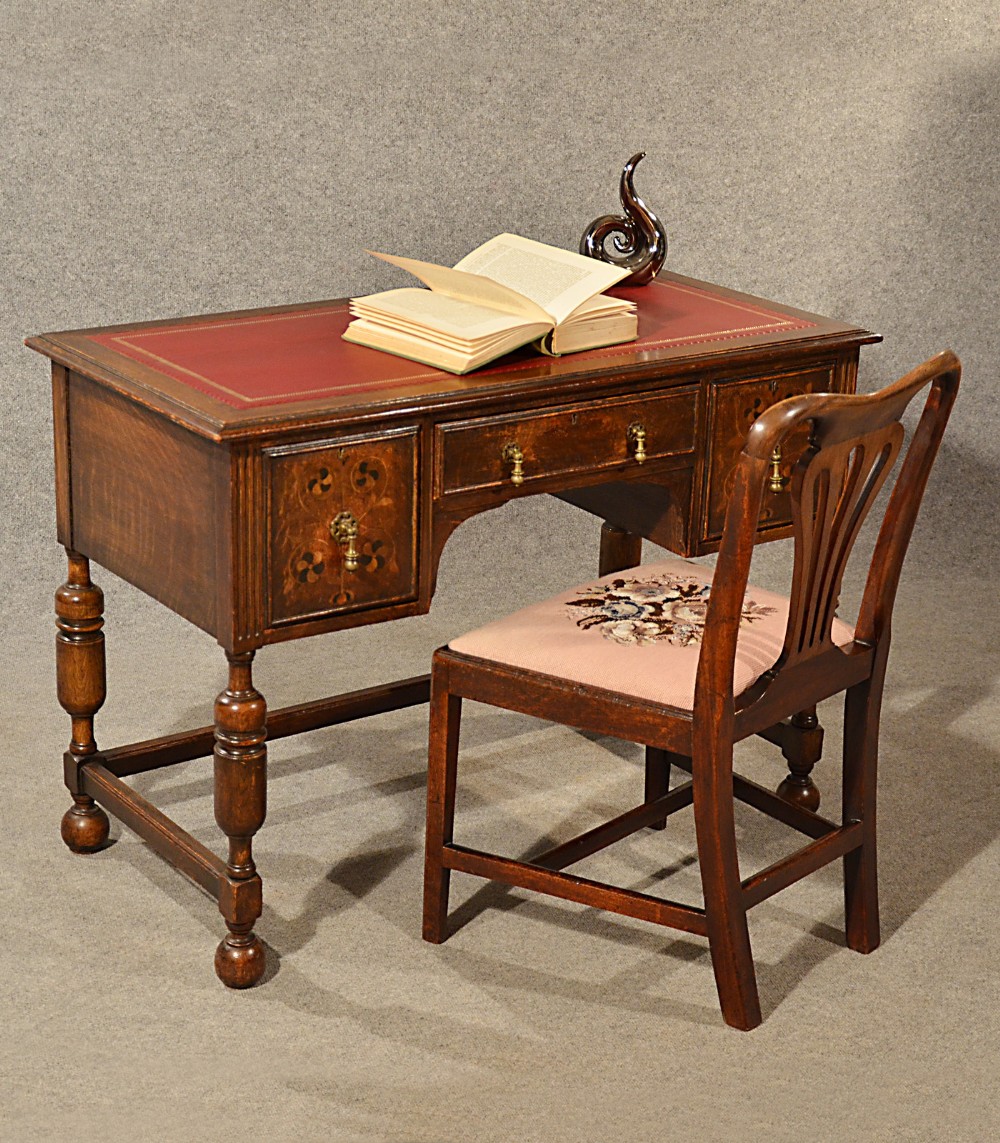 Antique Oak Desk Leather Quality Library Writing Table English Victorian c1880