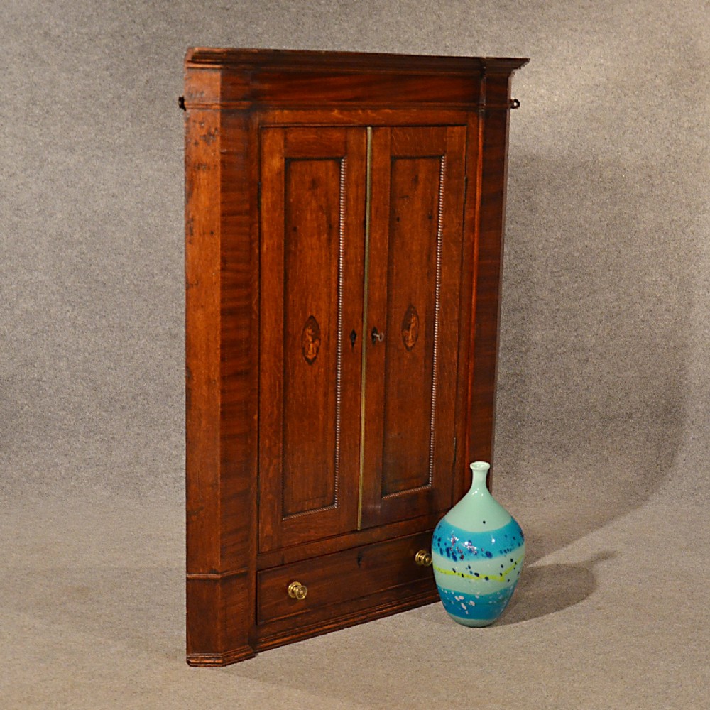 Antique Oak Corner Cupboard Quality Large English Georgian Display Cabinet c1780