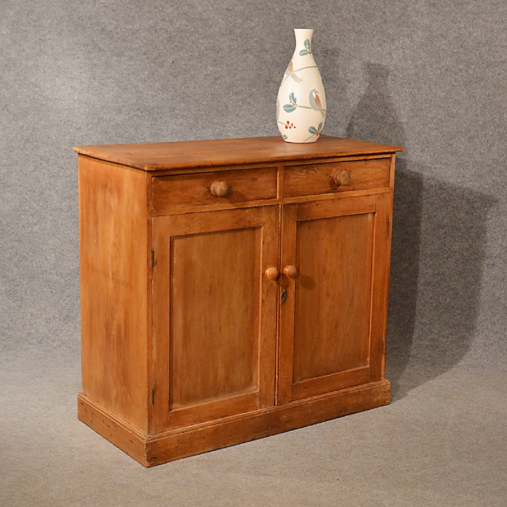 Antique Pine Cabinet Cupboard Dresser Base Original English Victorian c1900