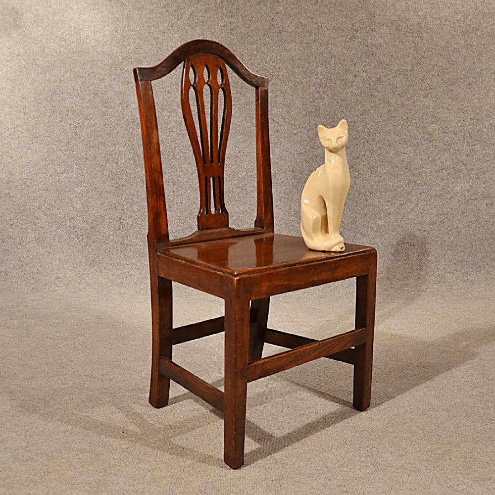 Antique Oak Side Study Desk Dining Chair English Georgian Hepplewhite c1790