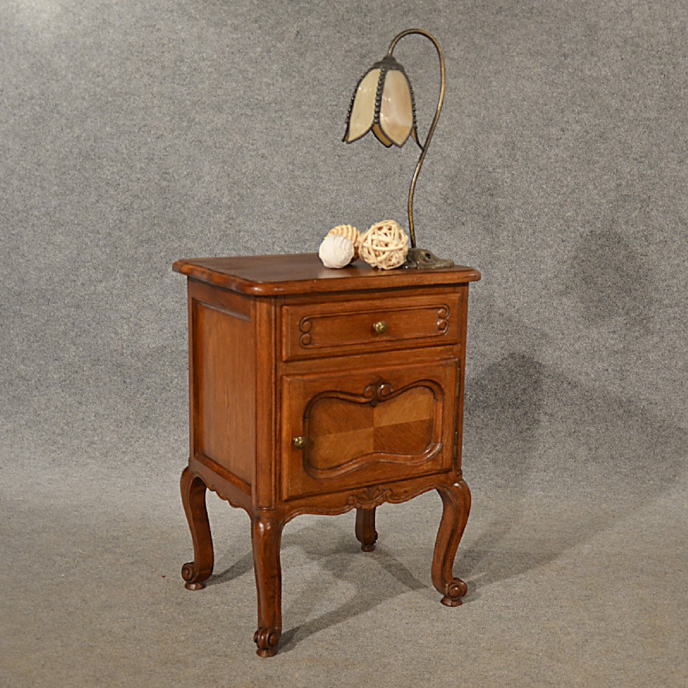 Antique Small Cabinet Side Table Bedside Cupboard Unit Quality French Oak c1900