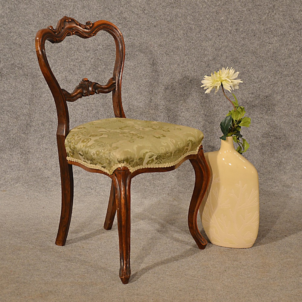 Antique Side Chair Study Desk Hall Dining Seat Victorian Cabriole English c1850