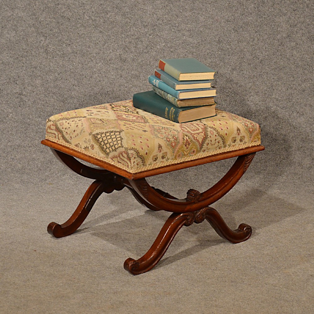 Antique Stool Footstool Dressing Seat Mahogany Quality English Regency c1830
