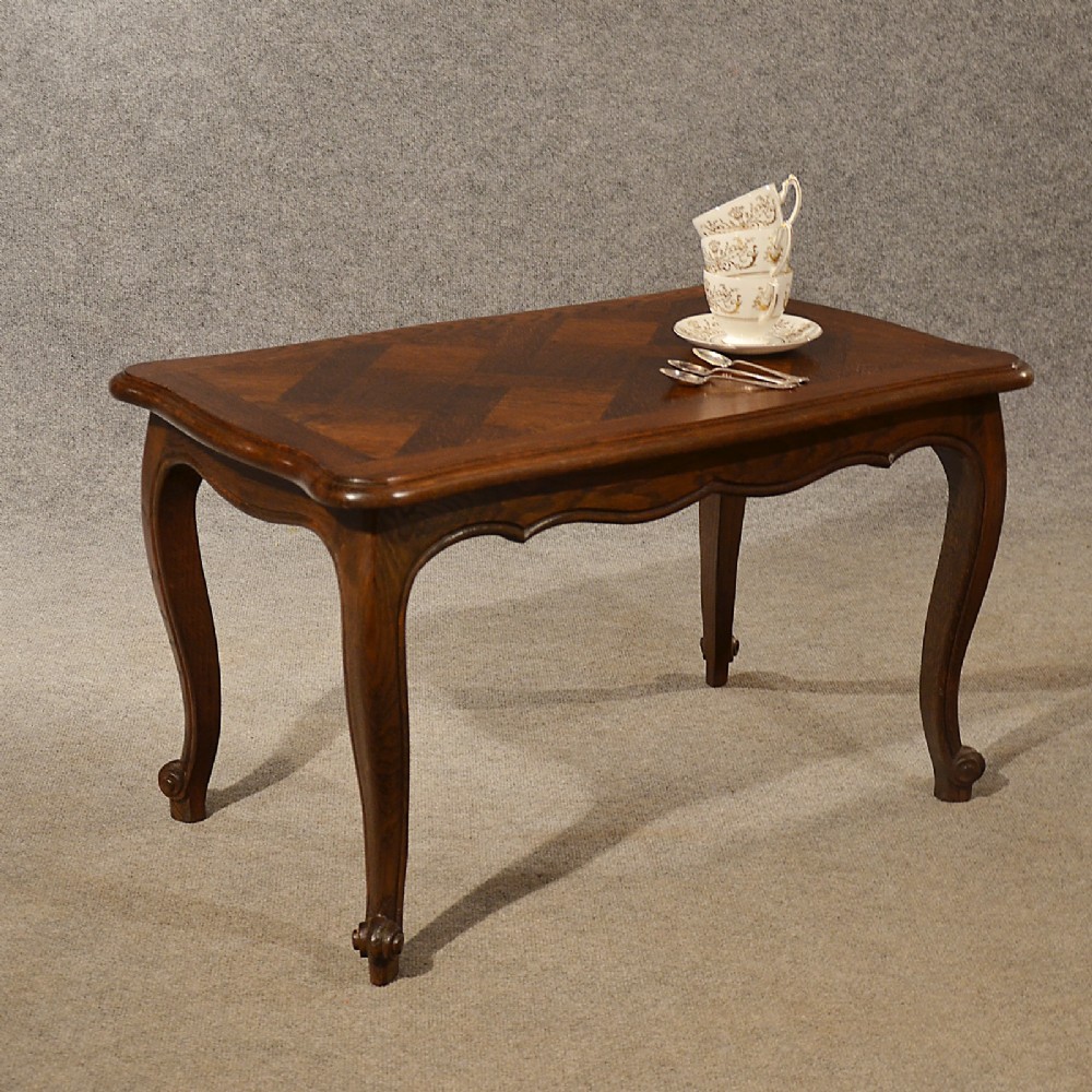 Antique Oak Coffee Table Serving Tea Art Deco Vintage Occasional Table c1930