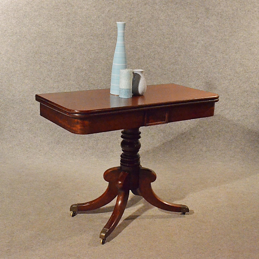 Antique Table Card Games Tea Sofa Hall Folding English Regency Mahogany c1830
