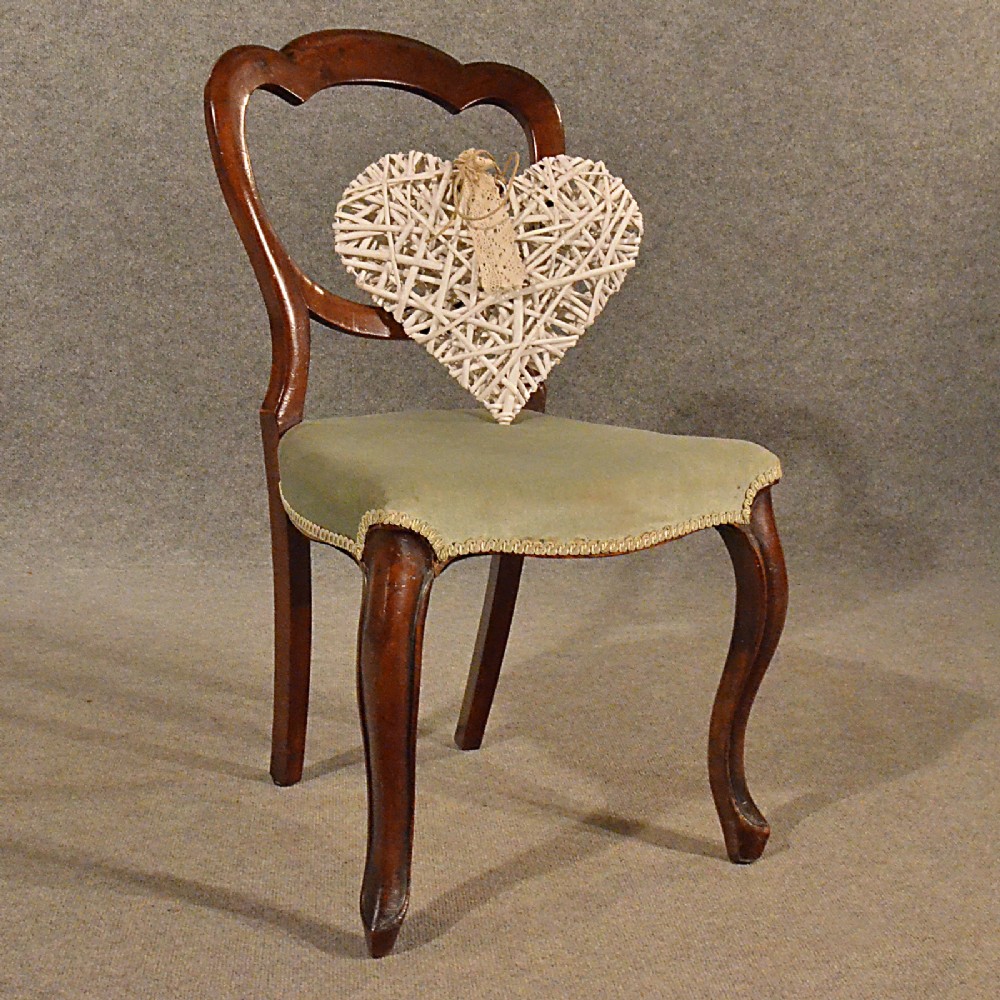 Antique Side Chair Study Desk Hall Dining Seat Victorian Cabriole English c1850
