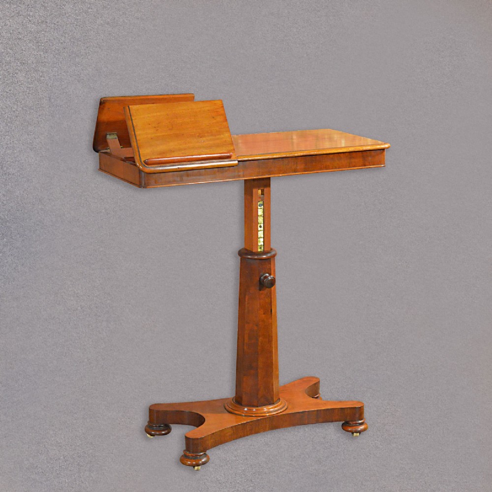 Antique Dual Reading Table, Duet Music Stand, Adjustable Bed Table English c1870