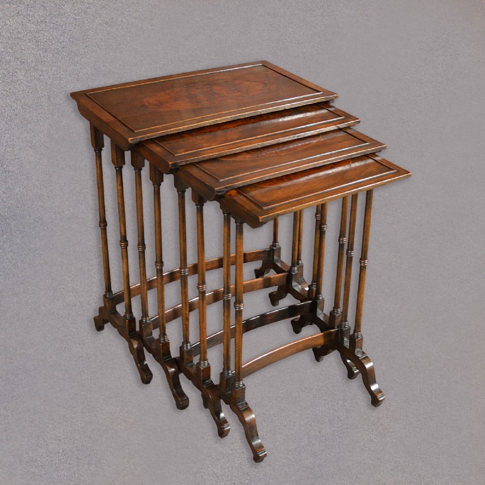 Antique Quartetto of Tables, Nest of Tables, Walnut, English, Late Victorian