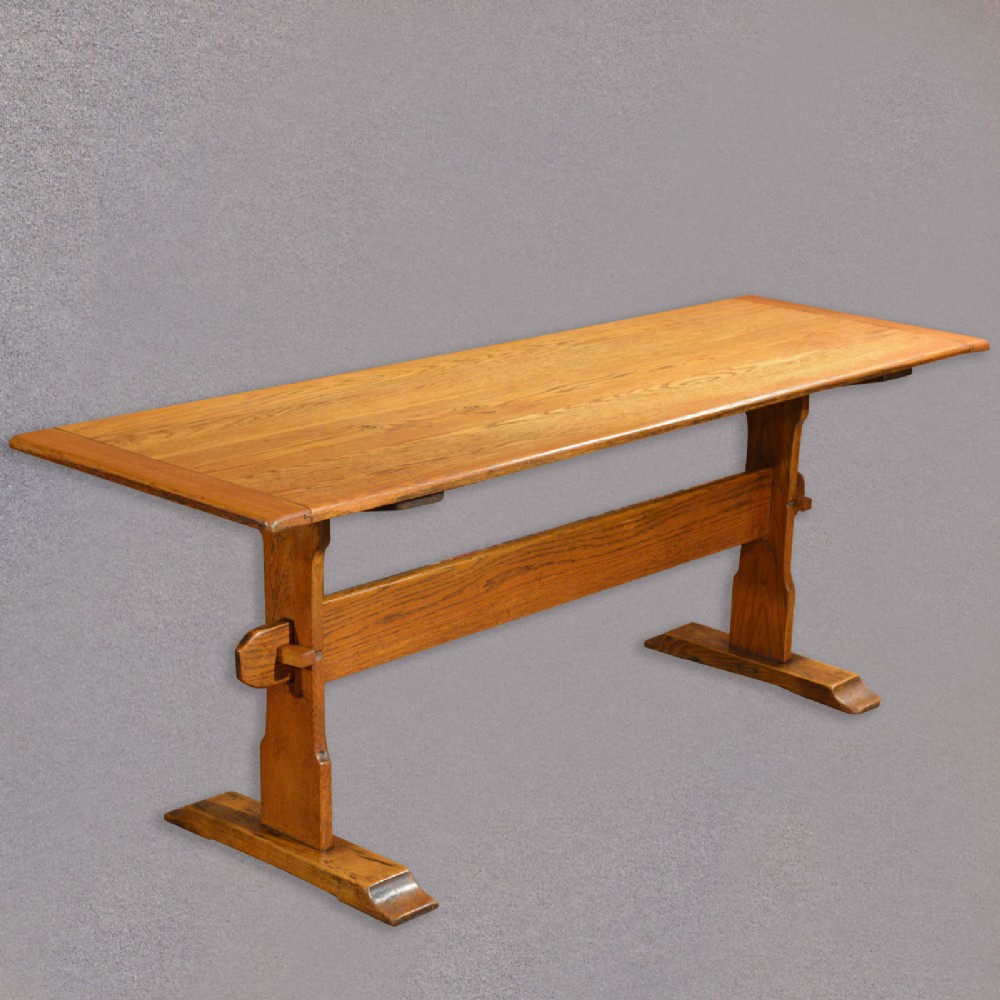 Antique Refectory Table, Arts & Crafts Dining English Oak Hall Side Narrow c1900
