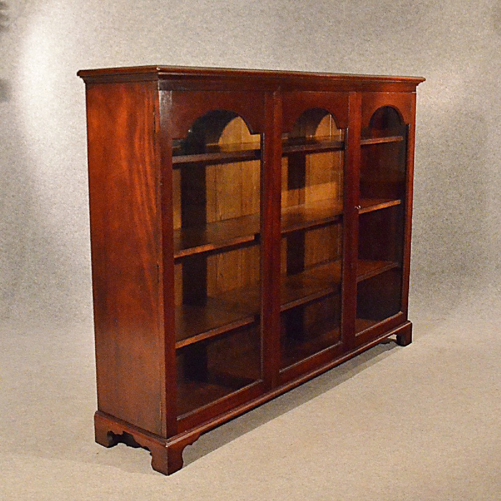 Antique Bookcase Display Library Glazed Cabinet Mahogany Edwardian English c1910