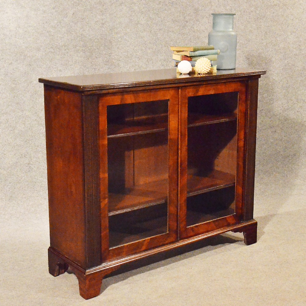 Antique Bookcase Display Case Glazed Library Cabinet Quality Edwardian c1910