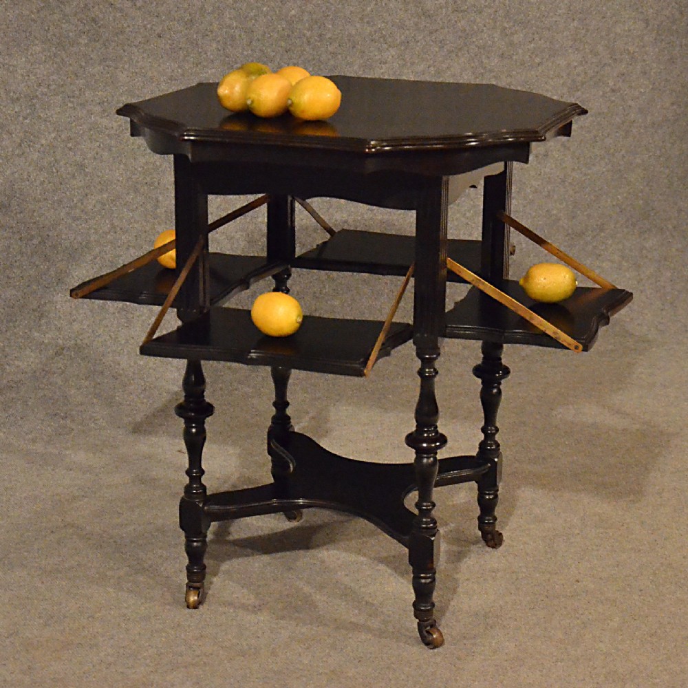 Antique Tea Presentation Table Drop Leaf Lamp or Display Victorian English c1900