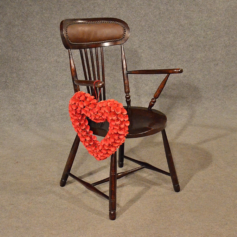 Antique Elm Windsor Elbow Chair Quality Kitchen Dining Victorian Armchair c1880