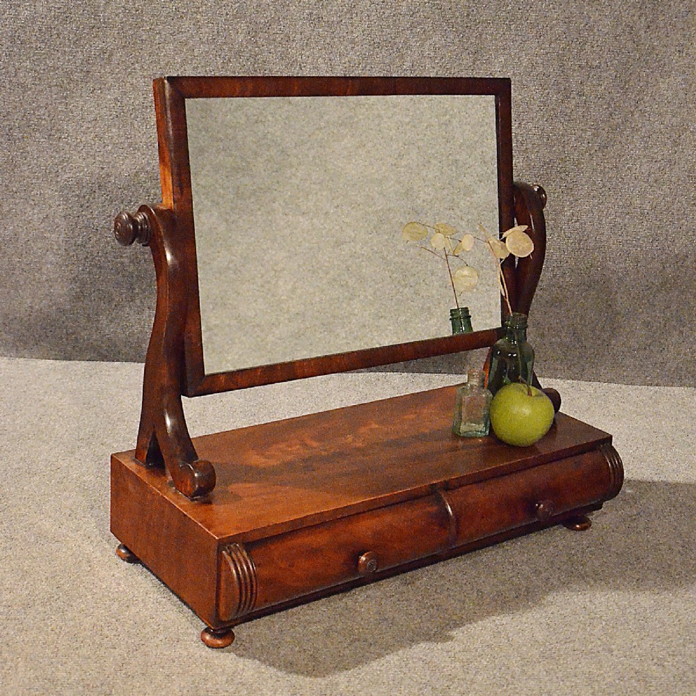 Antique Victorian Toilet Mirror Dressing Ladies Vanity Jewelry Box English c1850