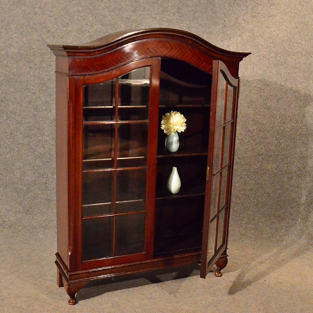 Antique Bookcase Display Case Glazed China Cabinet Quality Edwardian c1910
