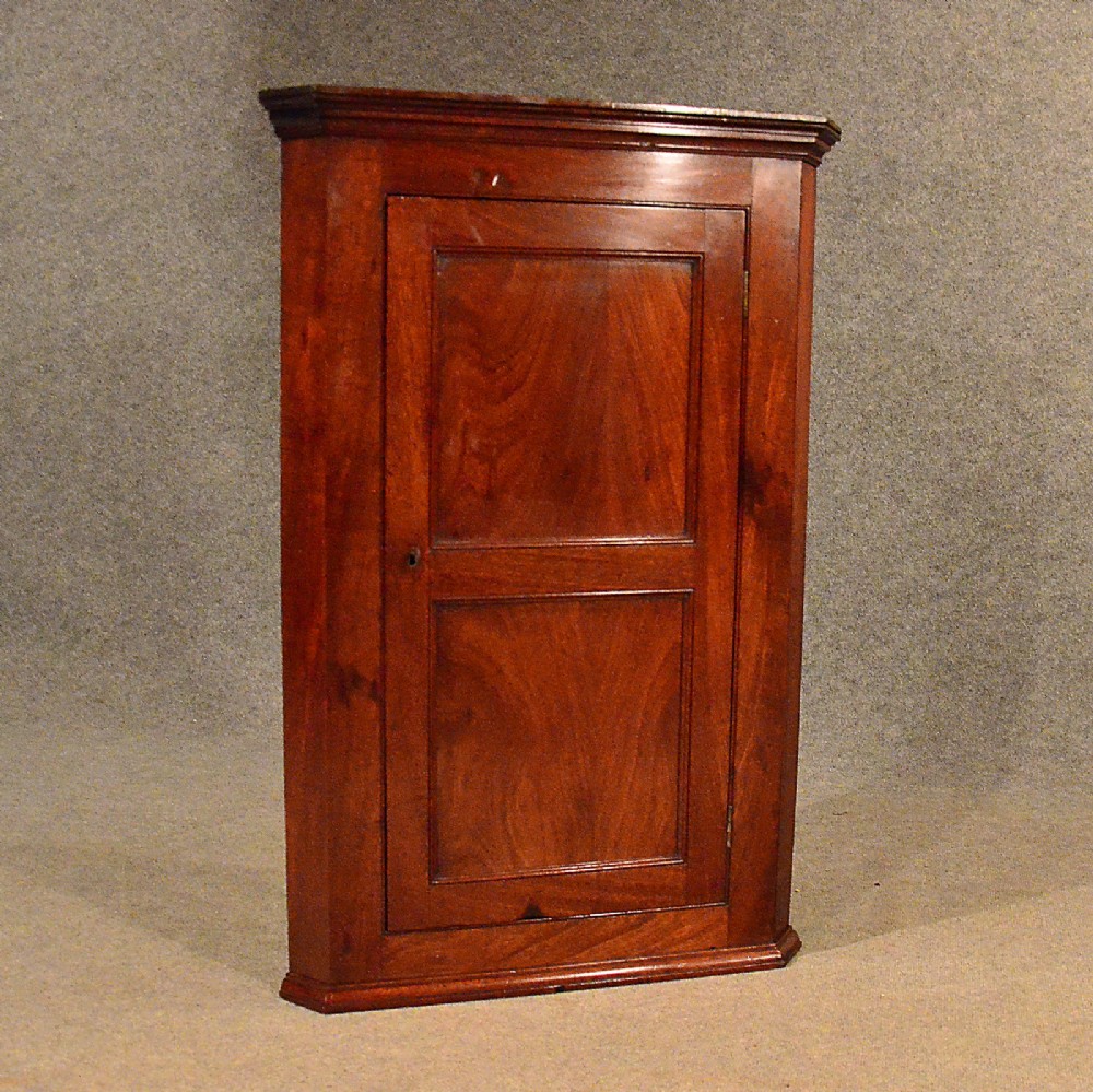 Antique Corner Cupboard Mahogany English Georgian Wall Cabinet c1800