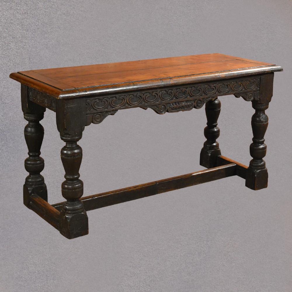 Antique Refectory Table Country Kitchen Dining Side Serving English Oak c1700
