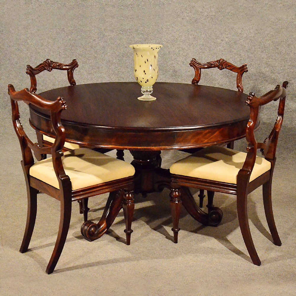 Antique Round Dining Breakfast Loo Centre Table Mahogany English Victorian c1880