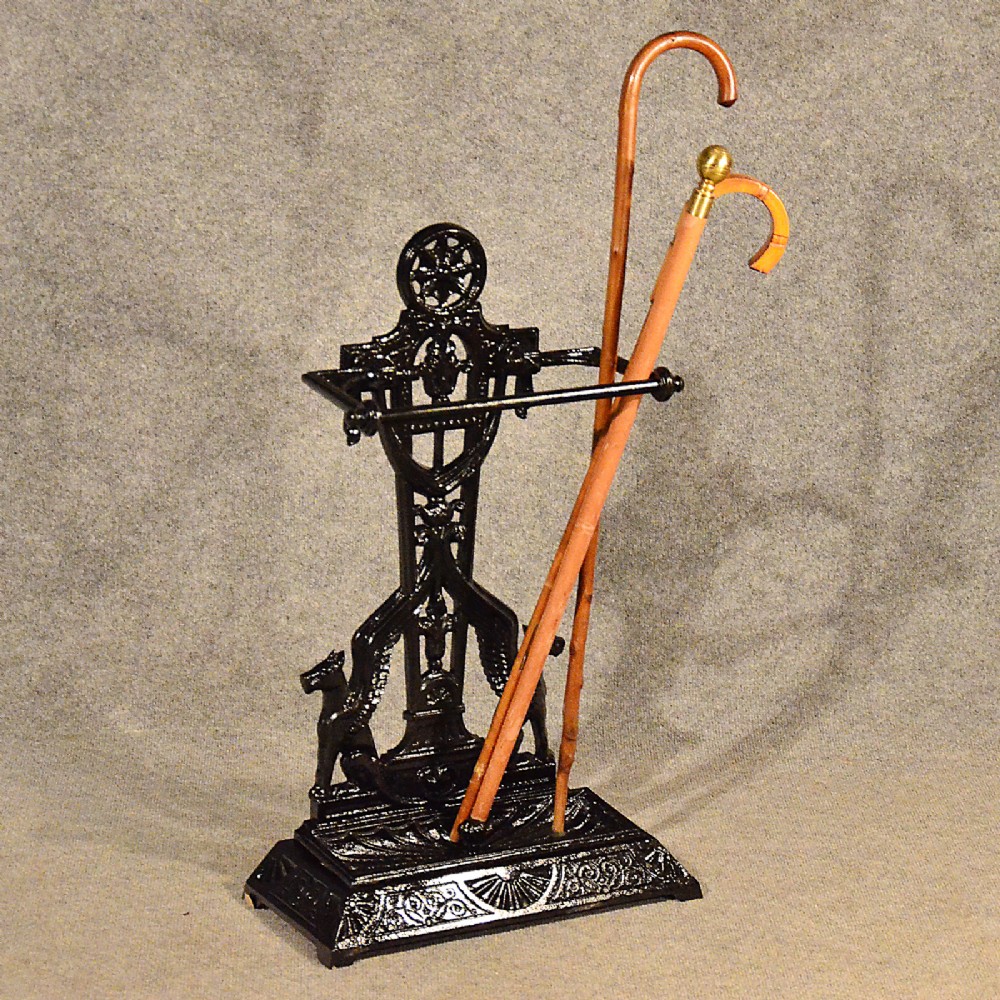 Antique Stick Umbrella Hall Stand Quality Cast Iron English Victorian c1880