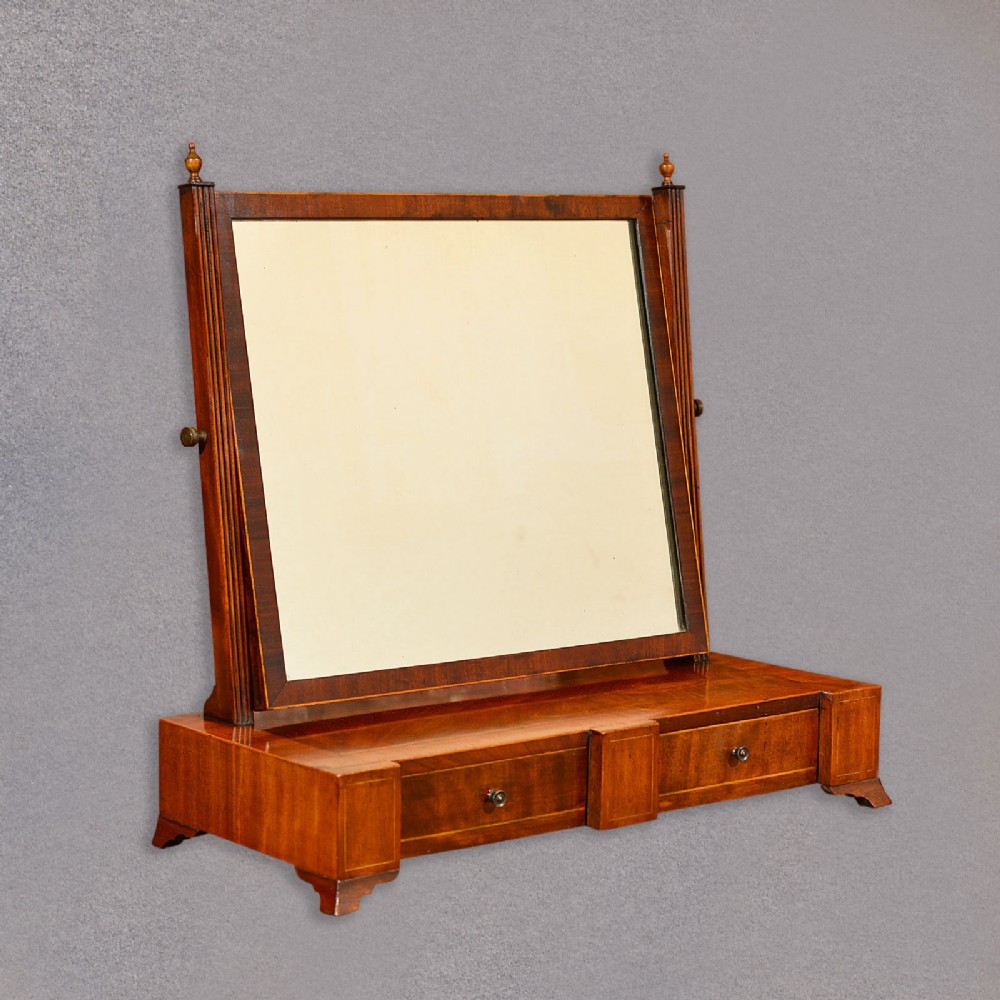Antique Dressing Table Mirror, Georgian Breakfront Toilet Vanity, English c.1800