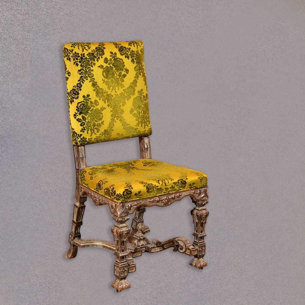 Antique French Side Chair, Continental Hall Seat, Gothic Overtones, c.1900