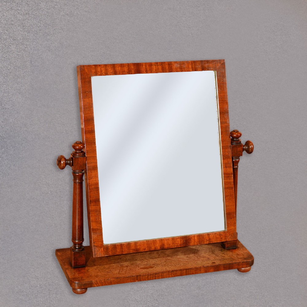 Antique Platform Mirror, Regency, Mahogany, Vanity, Swing, Toilet English c.1820