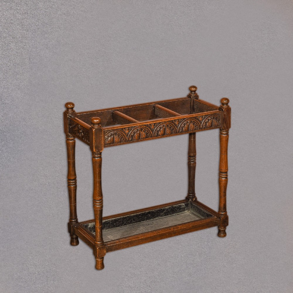Late Victorian Oak Stick Stand, c.1890