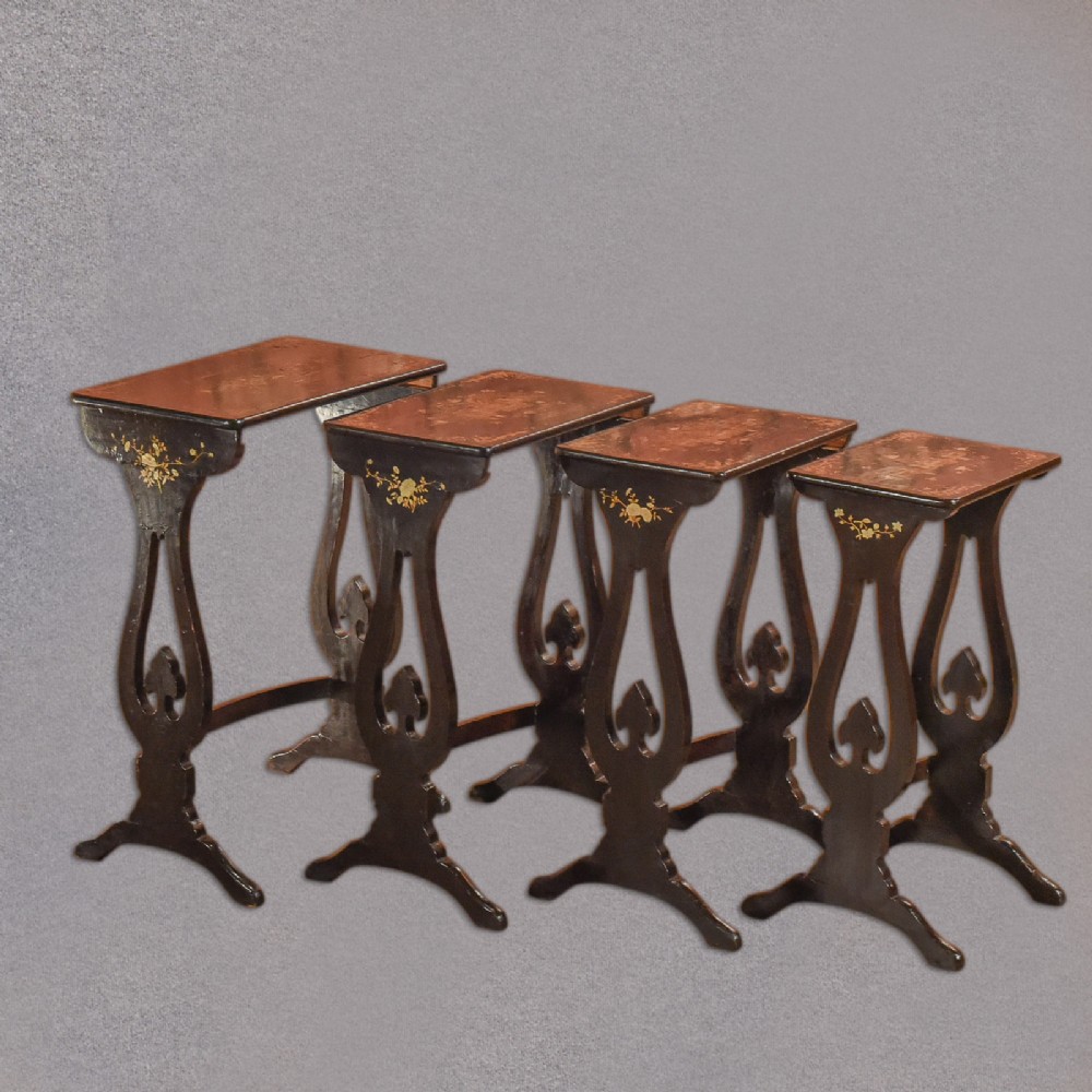 Victorian Nest of Japanned Tables, c.1880