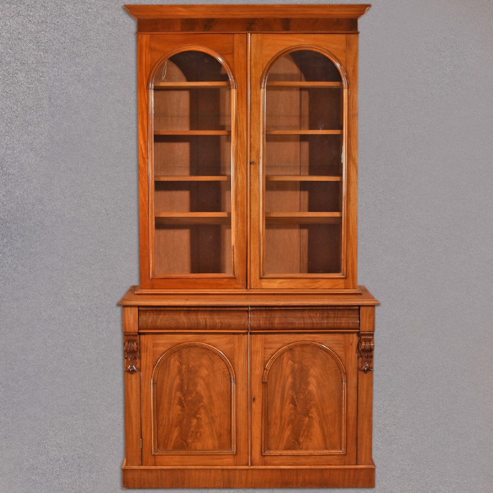 Victorian Glazed Bookcase Cabinet, c.1840