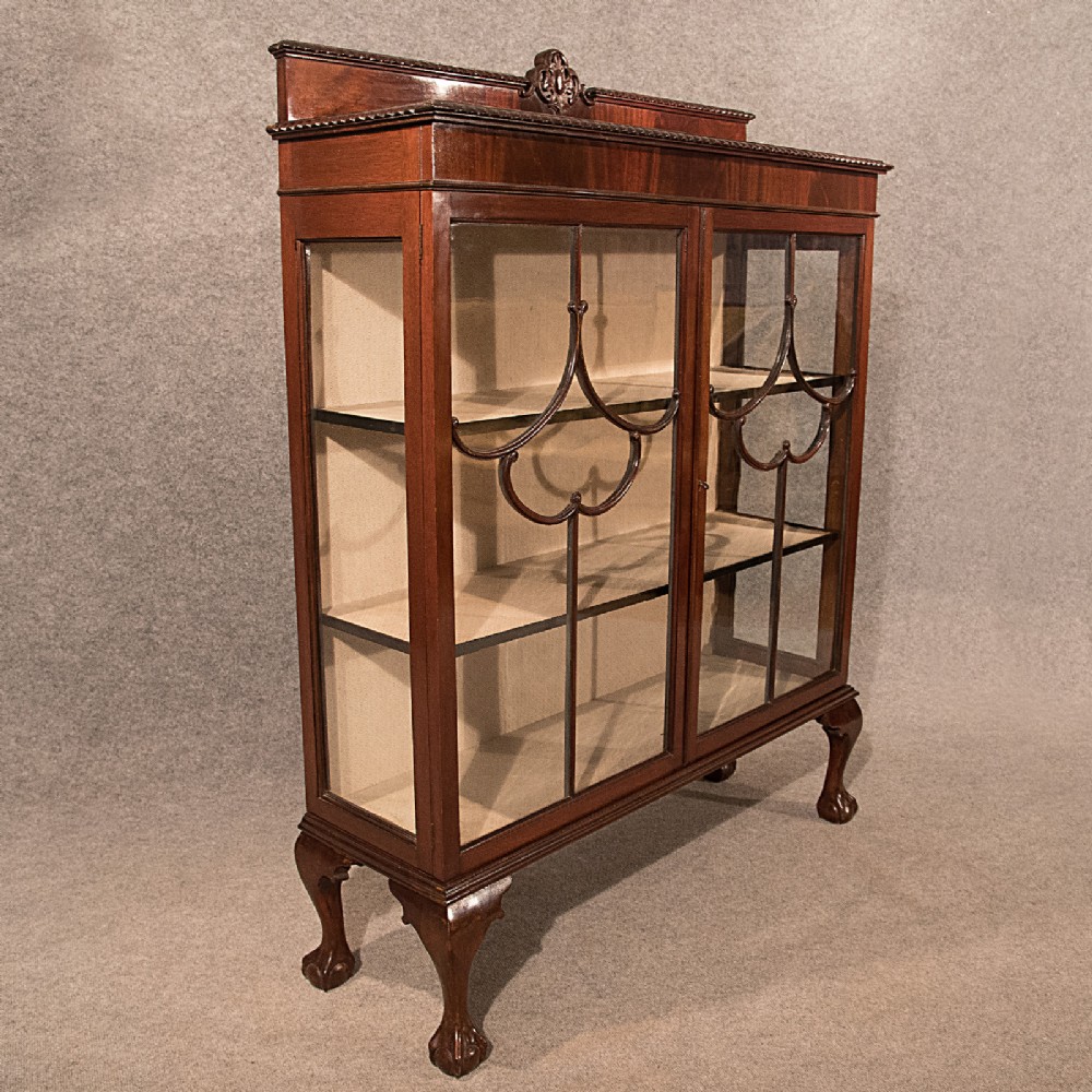 Antique Bookcase Display China Cabinet Glazed Edwardian Quality Mahogany c1910