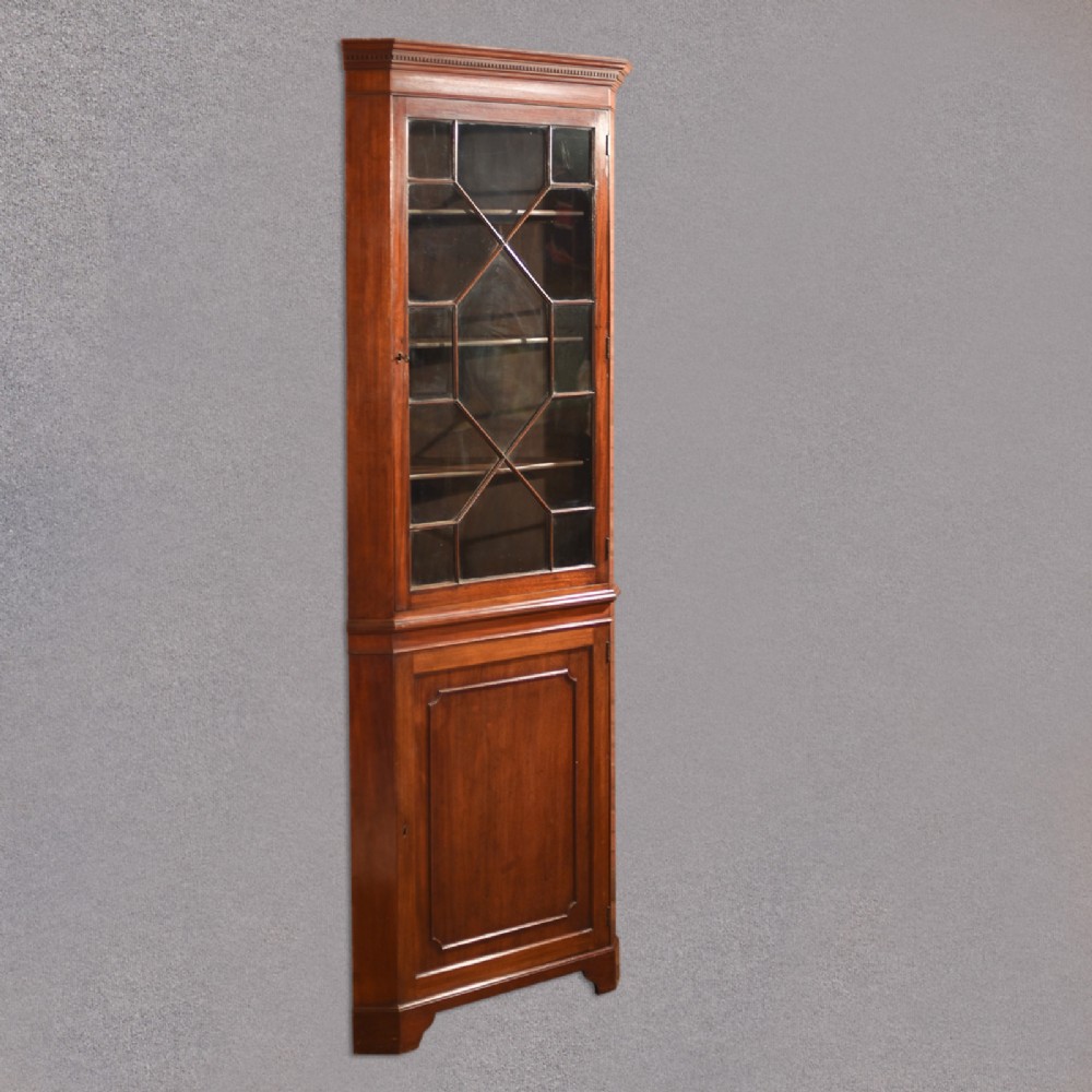 Edwardian Tall Glazed Corner Cabinet, c.1910