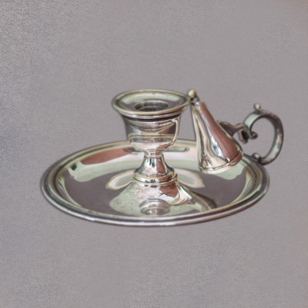 Victorian Silvered Chamberstick, Candlestick, c.1901