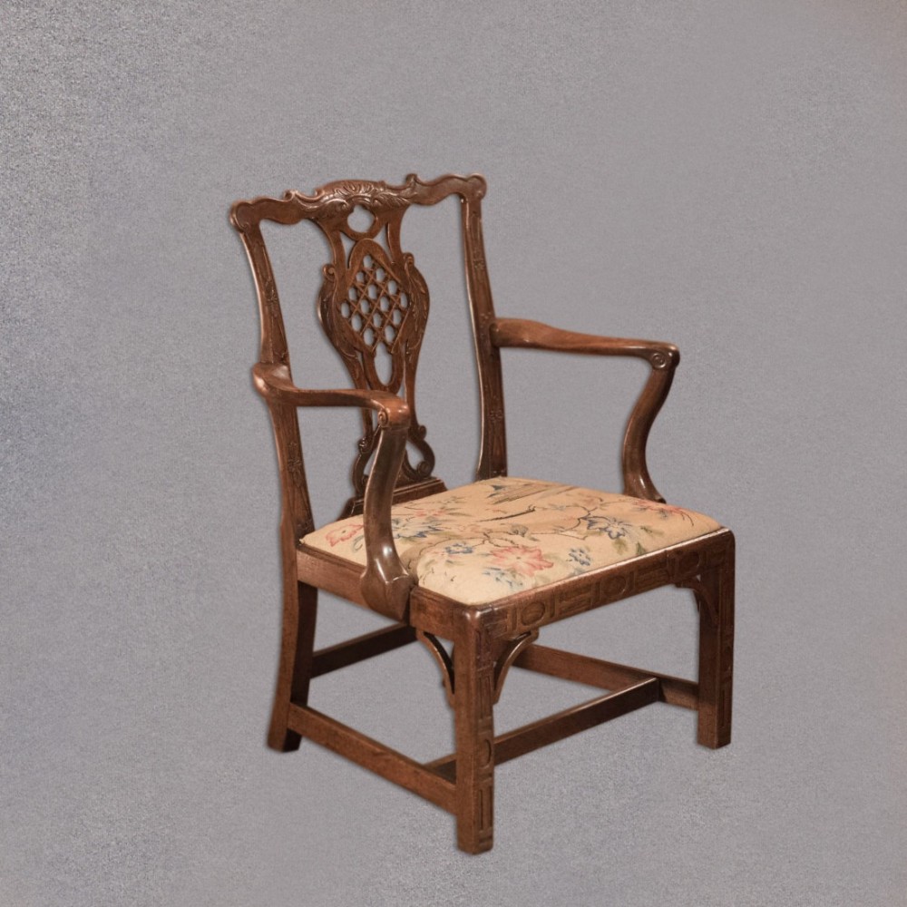 George III Open Armchair, in the manner of Robert Manwaring