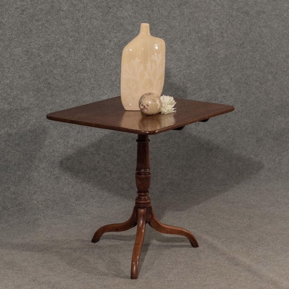 Antique Tripod Table Lamp Display Tilt Side Top English Oak Regency Period c1830