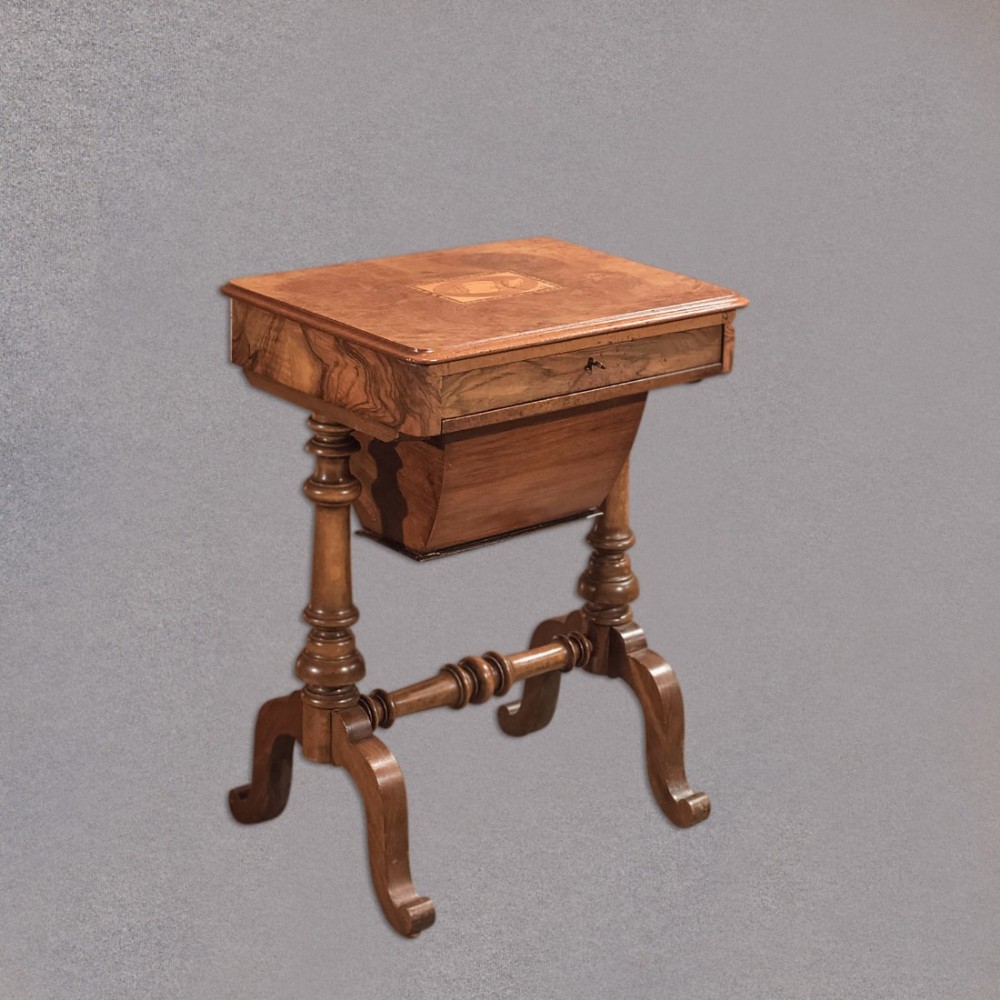 Antique Work Table, Victorian Sewing Table c1860