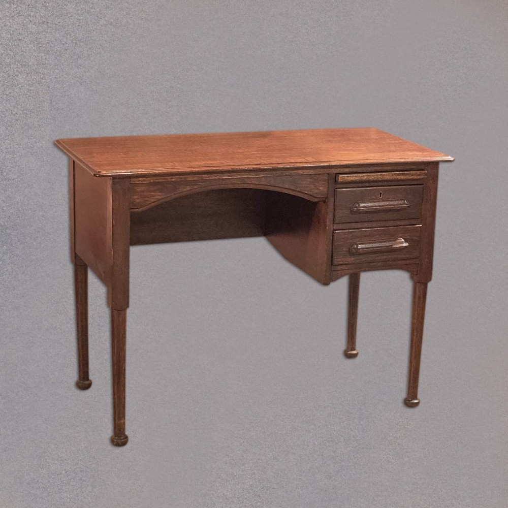 Antique Writing Table, Edwardian Oak Desk