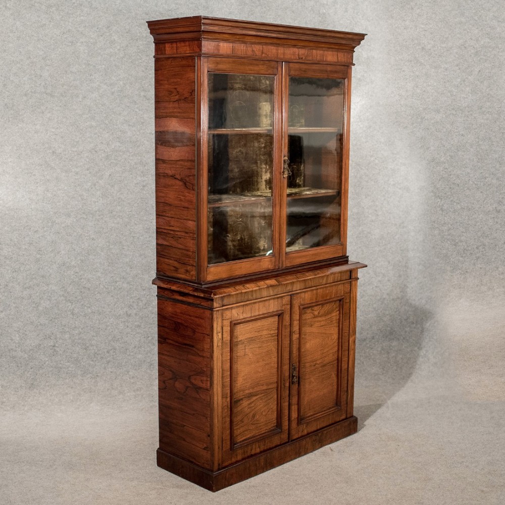 Antique Display Bookcase China Cabinet Fine Quality Rosewood Victorian c1900