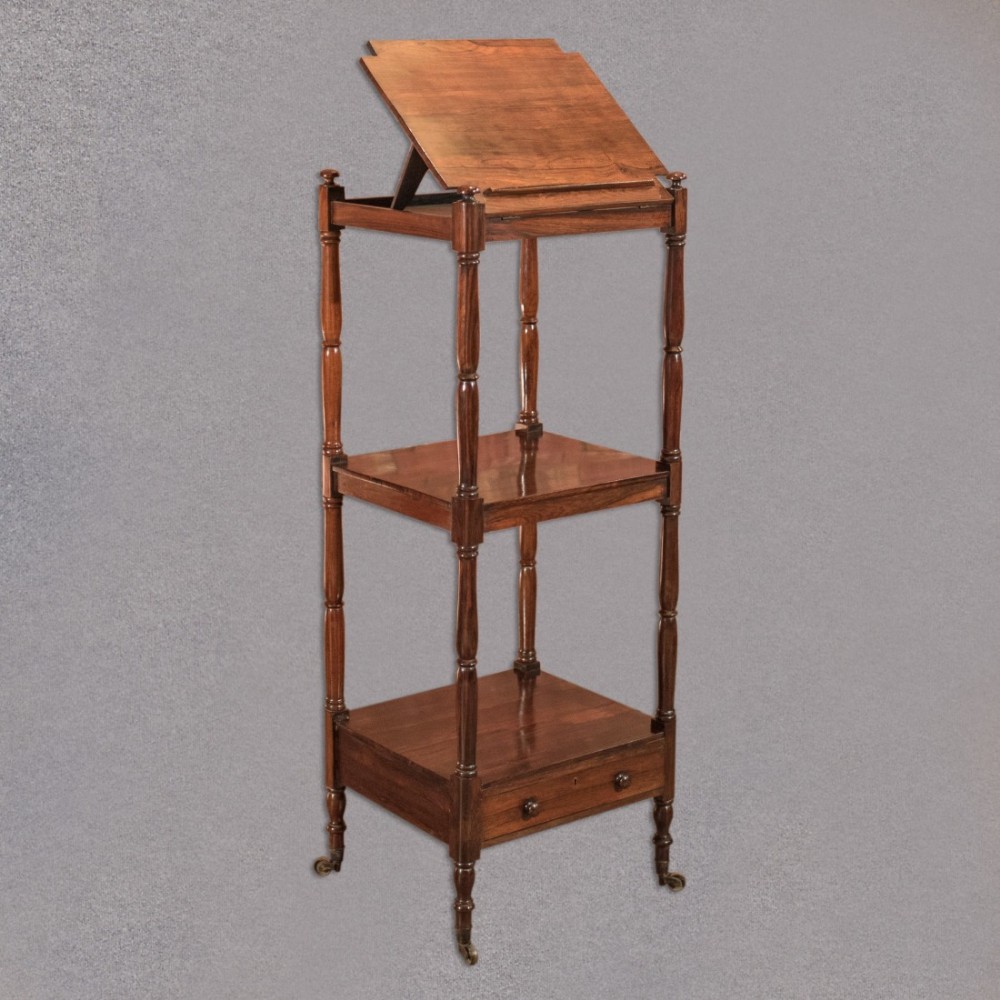 Antique Music Stand, Regency Rosewood Whatnot c.1820