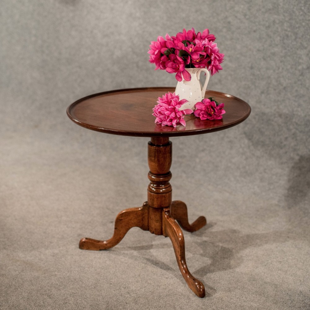 Antique Tripod Wine Side Lamp Table Quality English Victorian Mahogany c1880