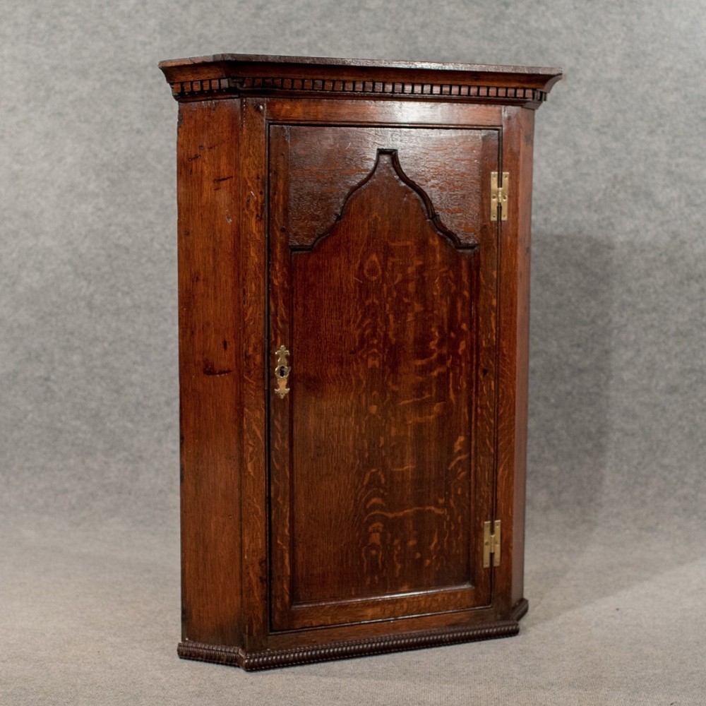 Antique Oak Corner Cabinet Wall Cupboard Quality English Georgian c1780