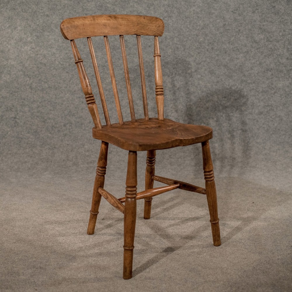 Antique Elm Station Chair Kitchen Dining Classic Shape English Victorian c1890